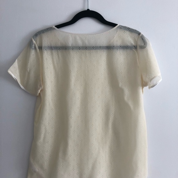AMERICAN APPAREL Sheer Lace Boxy Tee in Cream - Picture 4 of 6